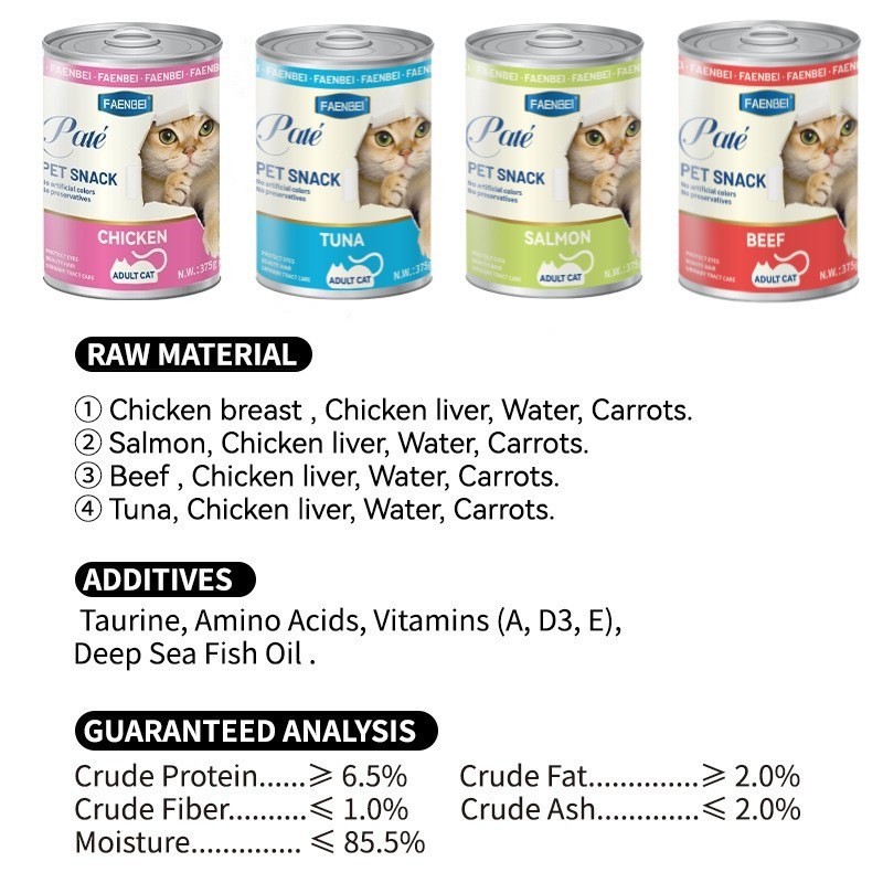 Cat Food Can Supplier - Various Flavor 375g Custom