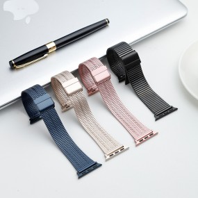 Metal Watch Strap Manufacturer - Stainless Steel Double Buckle Strap for Apple Watch Asanu