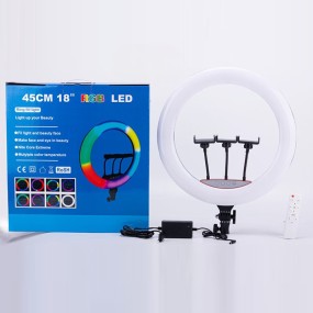 Selfie Ring Light Factory - 18inch RGB Selfie Fill Light with Tripod for Phone Photography