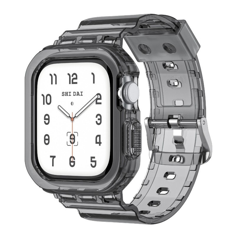 TPU Watch Band Manufacturer - Glacier Transparent TPU One-piece Strap 46mm for iWatchS10