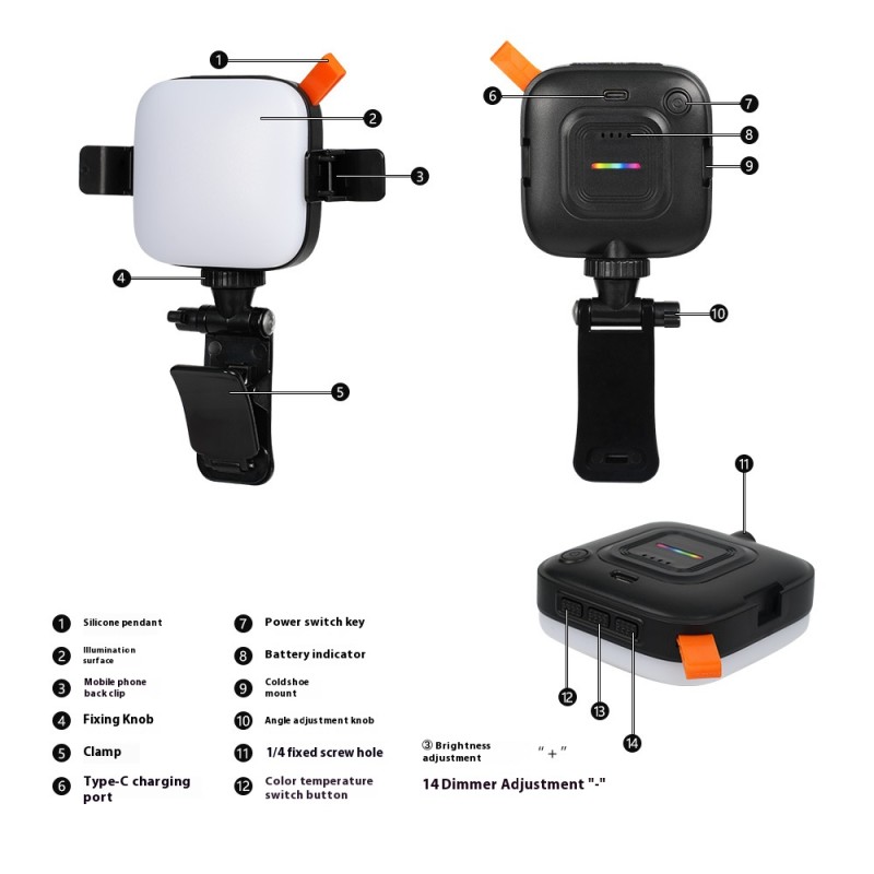 Portable RGB Light Supplier - Mini Professional RGB LED Video Light for Live Broadcast Pocket