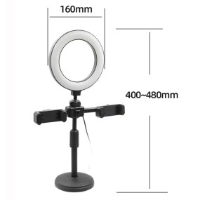 Phone Tripod Light Supplier - 6 Inch Smart Phone Tripod with LED Selfie Ring Light Dual Holder