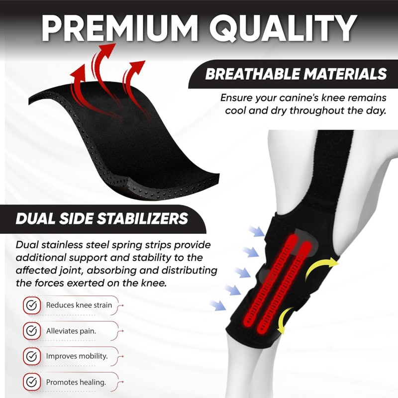 Dog Brace Supplier - Wholesale Breathable Hock Adjustable Recovery Sleeve Dog Leg Knee Brace Support