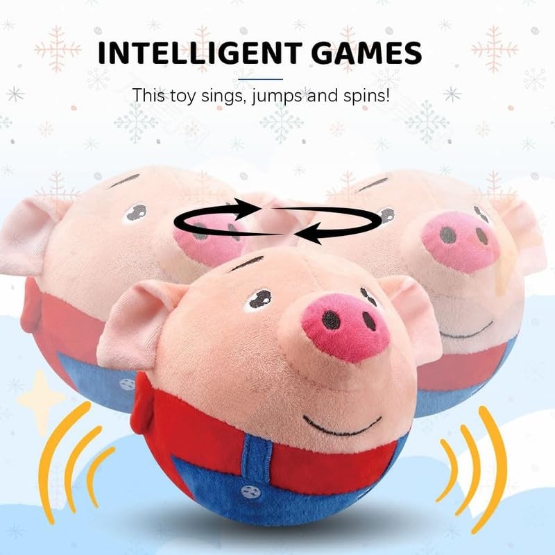 Dog Toy Manufacturer - Hot Selling Rechargeable USB Cartoon Pig Electronic Interactive Dog Toy Bouncing