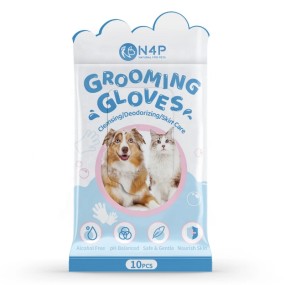 Pet Grooming Wipes Manufacturer - N4P Manufacturer Wholesale Pet Grooming Gloves Wet Wipes Organic 10 Pcs