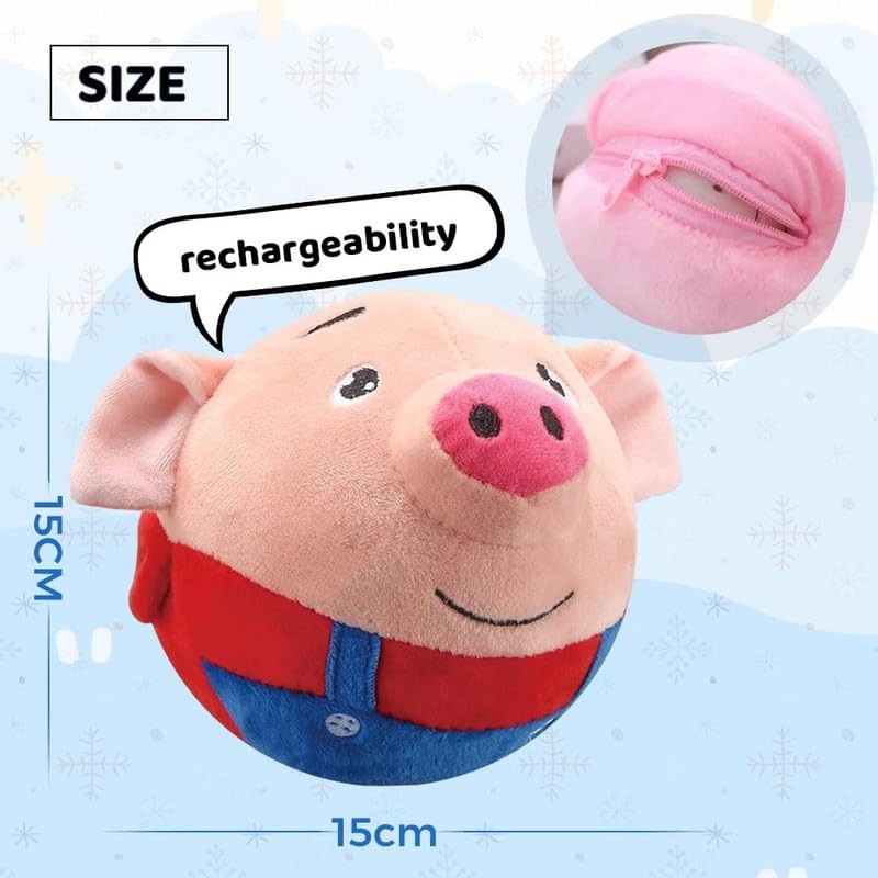 Dog Toy Manufacturer - Hot Selling Rechargeable USB Cartoon Pig Electronic Interactive Dog Toy Bouncing