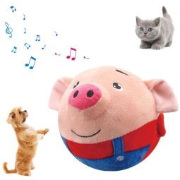 Dog Toy Manufacturer - Hot Selling Rechargeable USB Cartoon Pig Electronic Interactive Dog Toy Bouncing
