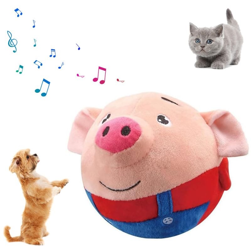 Dog Toy Manufacturer - Hot Selling Rechargeable USB Cartoon Pig Electronic Interactive Dog Toy Bouncing
