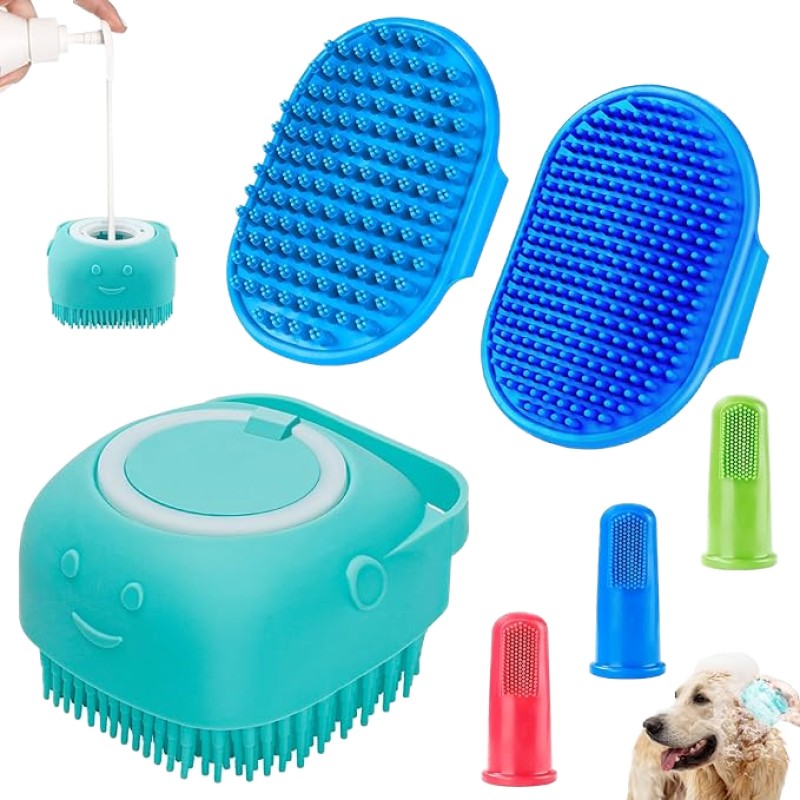 Pet Massage Brush Supplier - Soft Silicone Shampoo Dispenser