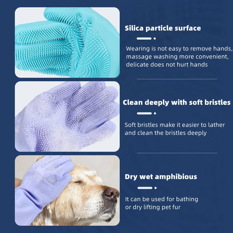 Pet Grooming Gloves Supplier - TenderTouch Silicone