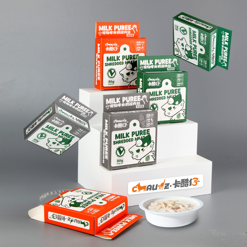 Wet Food Snacks Supplier - Pure Milk Shredded Meat Wet Food Universal Yogurt Duck Salmon Goat Milk