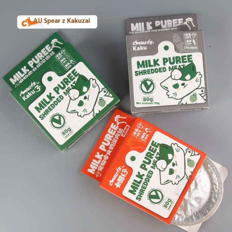 Wet Food Snacks Supplier - Pure Milk Shredded Meat Wet Food Universal Yogurt Duck Salmon Goat Milk