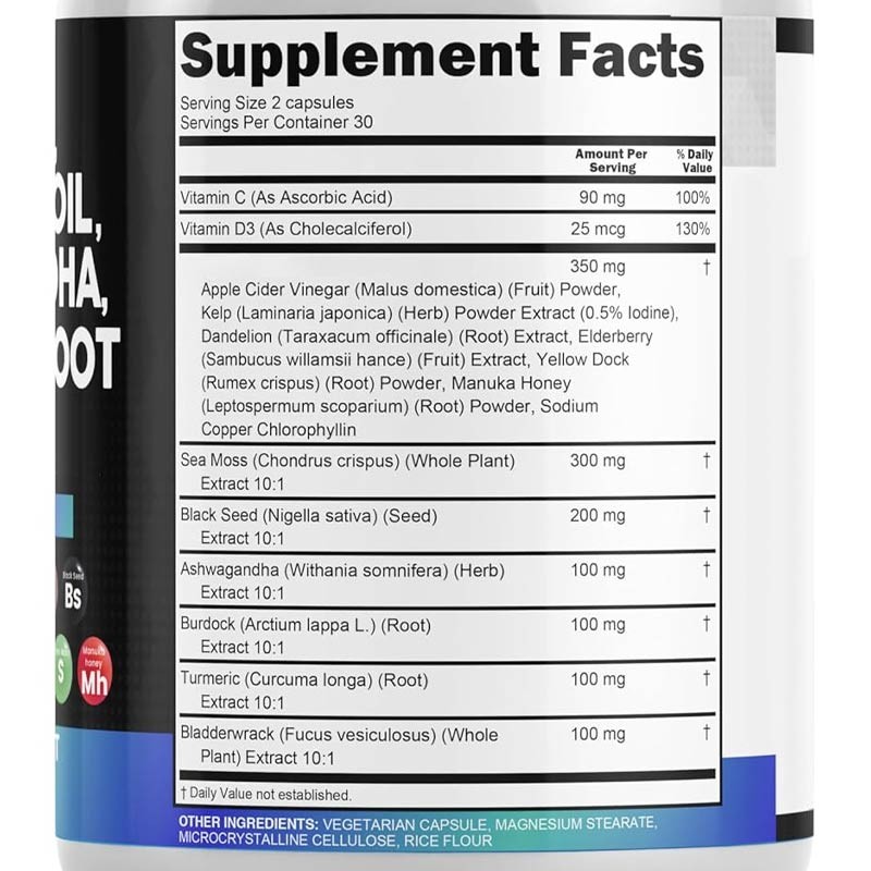 Ashwagandha Capsules Factory - OEM ODM Sea Moss Bladderwrack