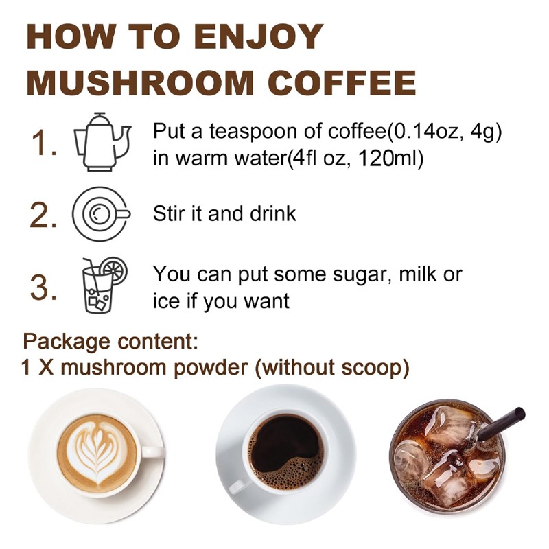 Mushroom Coffee Powder Factory - OEM Custom Energy Focus Immune