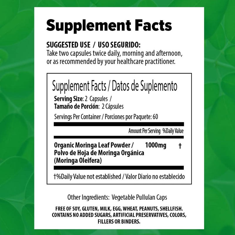 Moringa Powder Capsules Manufacturer - OEM ODM Energy Metabolism