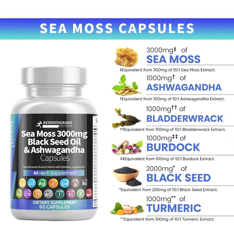 Ashwagandha Capsules Factory - OEM ODM Sea Moss Bladderwrack