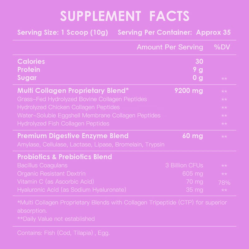 Multi-Collagen Peptides Powder Factory - OEM ODM Vitamin C