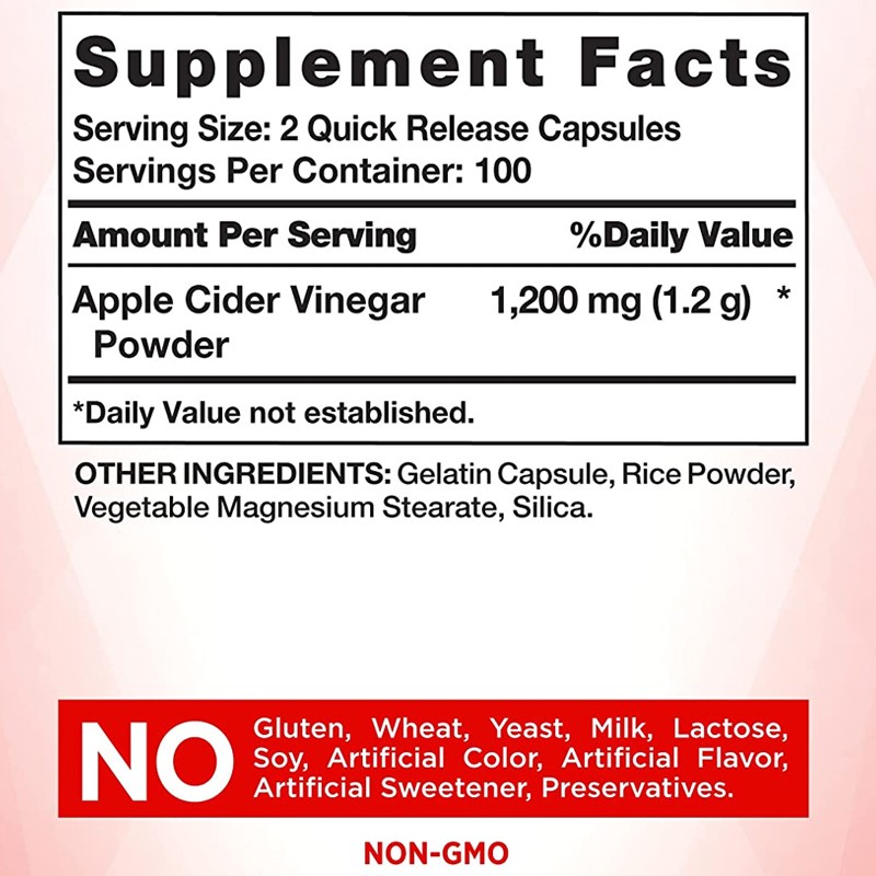 Apple Cider Vinegar Capsules Factory - ODM Private Label Detox Cleanse