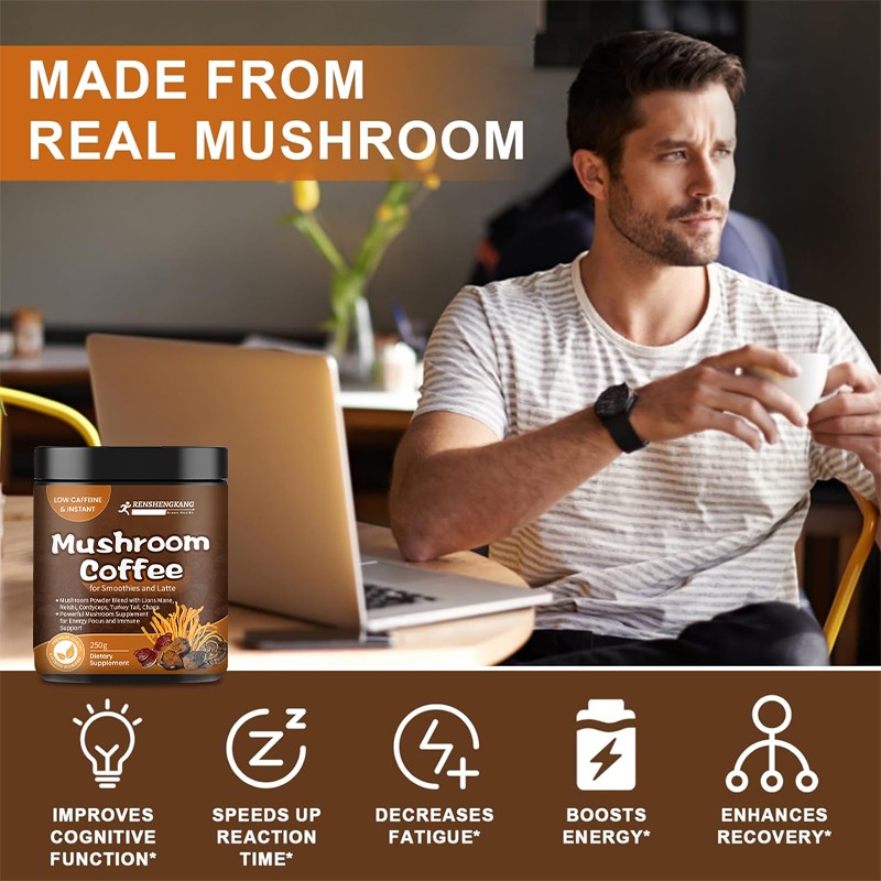 Mushroom Coffee Powder Factory - OEM Custom Energy Focus Immune
