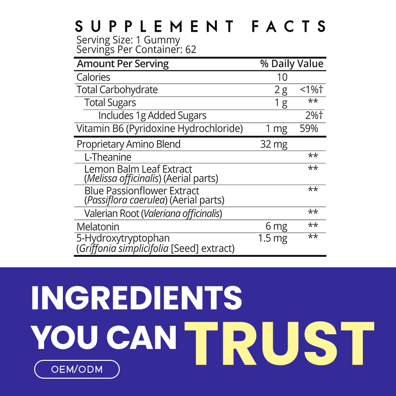 Sleep Gummy Manufacturer - OEM Custom Melatonin L-Theanine