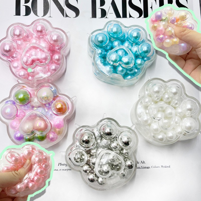 Cat Paw Stress Ball Supplier - Clear Squishy Fidget Toy