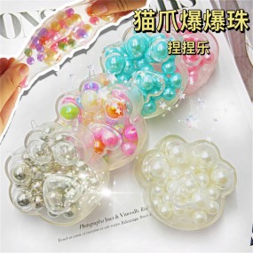 Cat Paw Stress Ball Supplier - Clear Squishy Fidget Toy