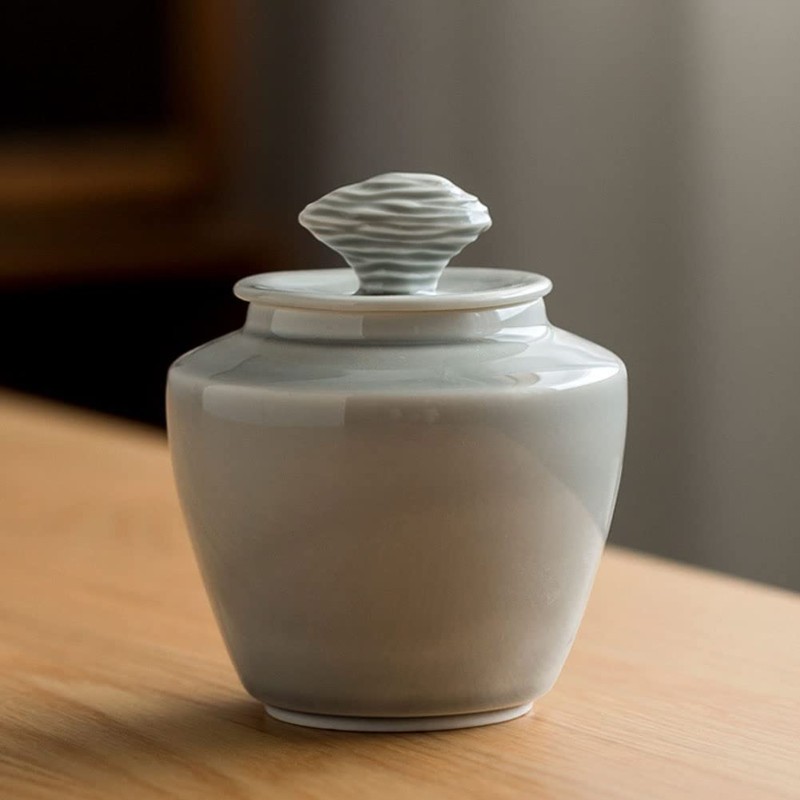 Ceramic Pet Urn Supplier - Ice Gray Waterproof Ash Holder