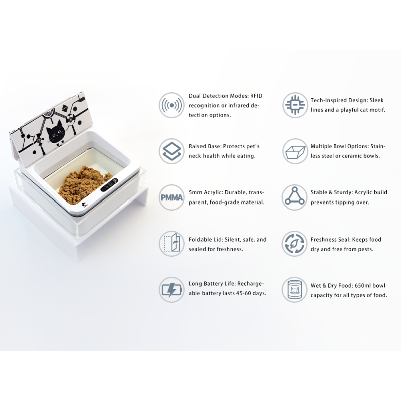 Smart Pet Feeder Supplier - RFID Elevated Sealed Lid