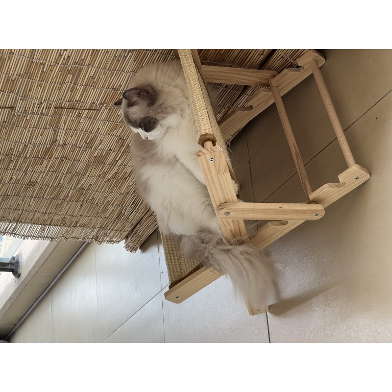 Wooden Cat Hammock Manufacturer - Foldable Sisal Seat