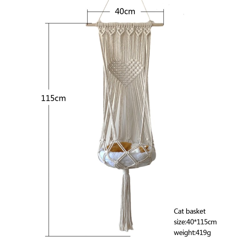 Cat Hammock Bed Supplier - Macrame Cushion Hanging Kit