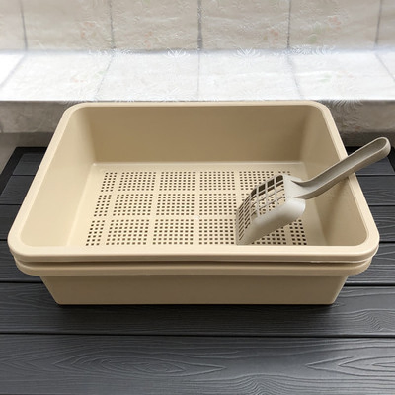 Dual Layer Cat Litter Box Supplier - Scooper Mesh Tray Easy