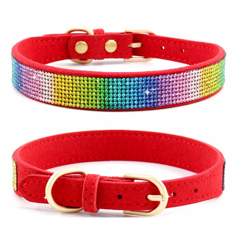 Fashion Pet Collar Manufacturer - Bling Velvet Crystal Decor