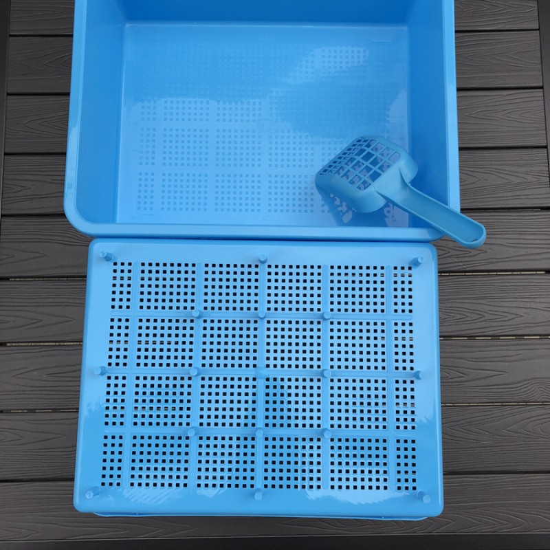 Dual Layer Cat Litter Box Supplier - Scooper Mesh Tray Easy