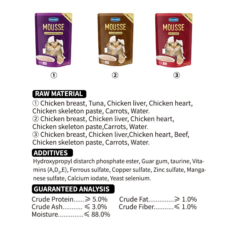 Cat Mousse Food Factory - Premium Chicken Tuna Pouch