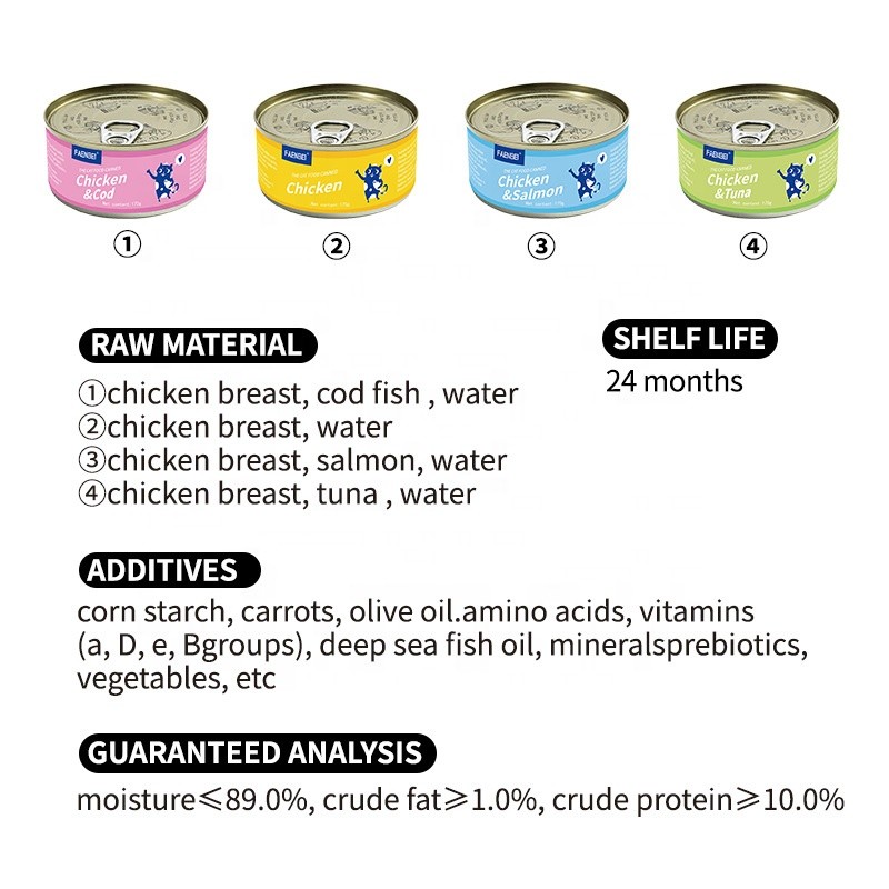 Canned Cat Food Supplier - Natural Shredded Meat 170g