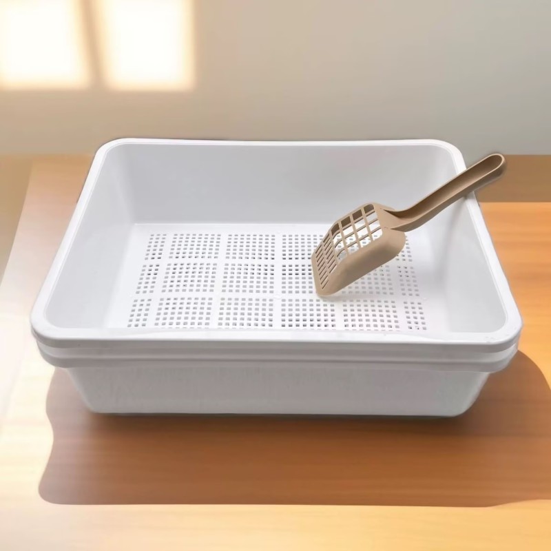 Dual Layer Cat Litter Box Supplier - Scooper Mesh Tray Easy