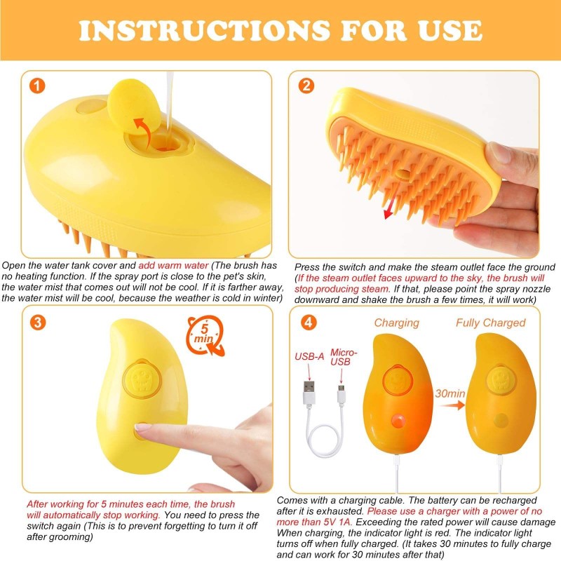 Pet Steamy Brush Manufacturer - 3 in 1 Dry Wet Massage