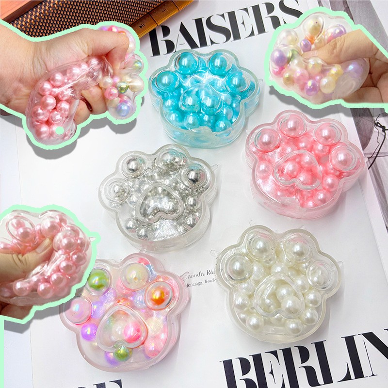 Cat Paw Stress Ball Supplier - Clear Squishy Fidget Toy