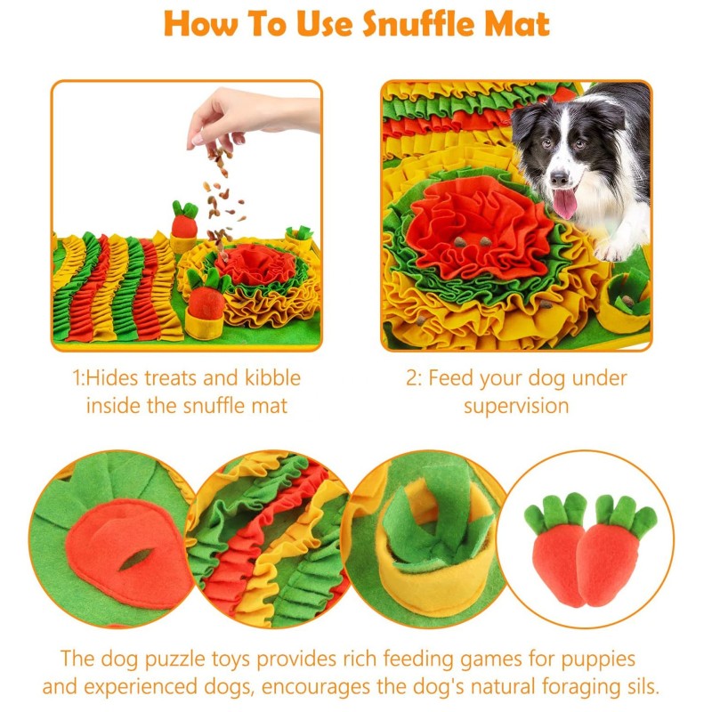 Dog Snuffle Mat Factory - Large Grass Carrot Sniffing