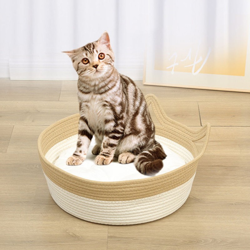 Cotton Rope Pet Bed Manufacturer - Handmade Woven Cat Ear