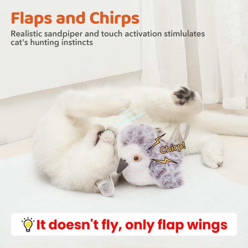 Flapping Sandpiper Cat Toy Supplier - USB Rechargeable Lifelike