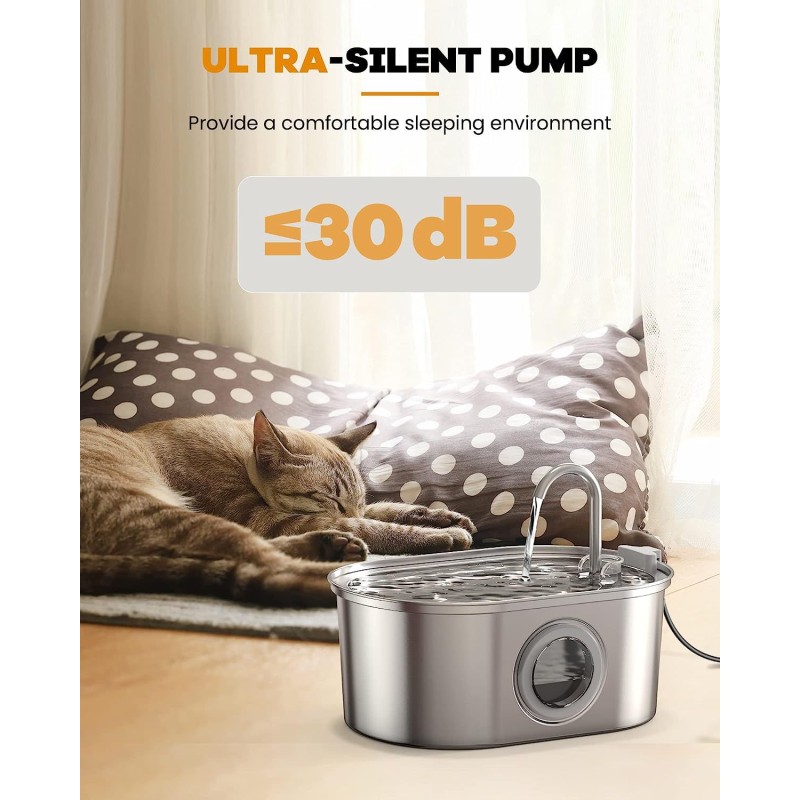 Pet Fountain Supplier - 3.2L 304 Stainless Steel