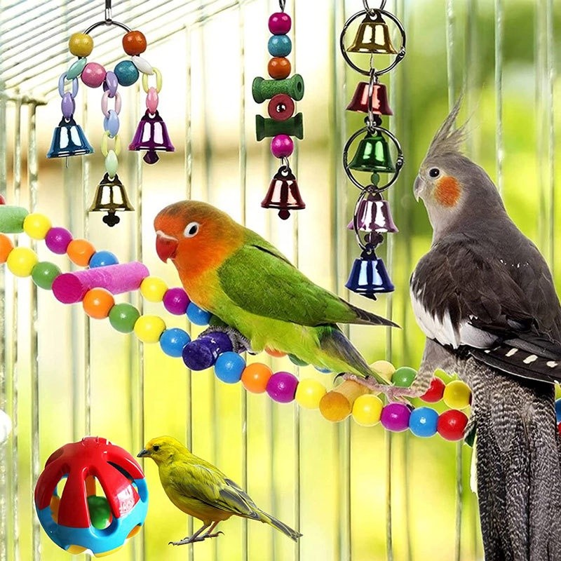 Bird Toy Set Factory - Colorful Swing Chewing Hanging