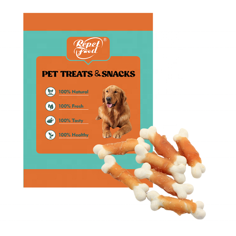 Rawhide Bone Factory - Soft Rawhide Free Dog Chew Bone Chicken Wraps Calcium Bone