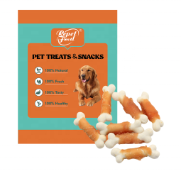 Rawhide Bone Factory - Soft Rawhide Free Dog Chew Bone Chicken Wraps Calcium Bone