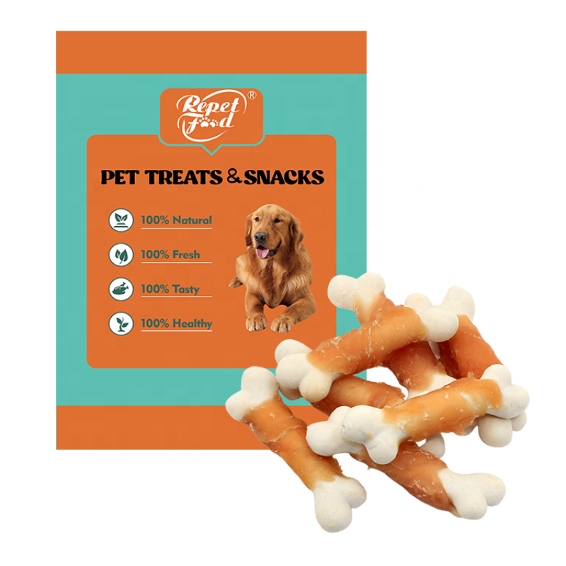 Rawhide Bone Factory - Soft Rawhide Free Dog Chew Bone Chicken Wraps Calcium Bone