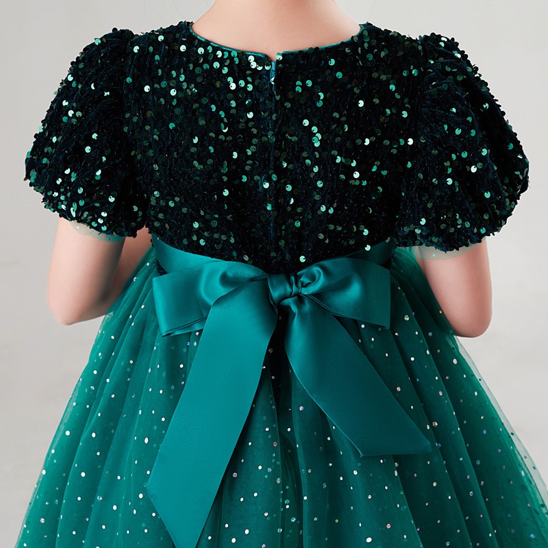 Christmas Party Dress Factory - Bulk Sequined Puffy Sleeve Multi-layered Tutu Dress