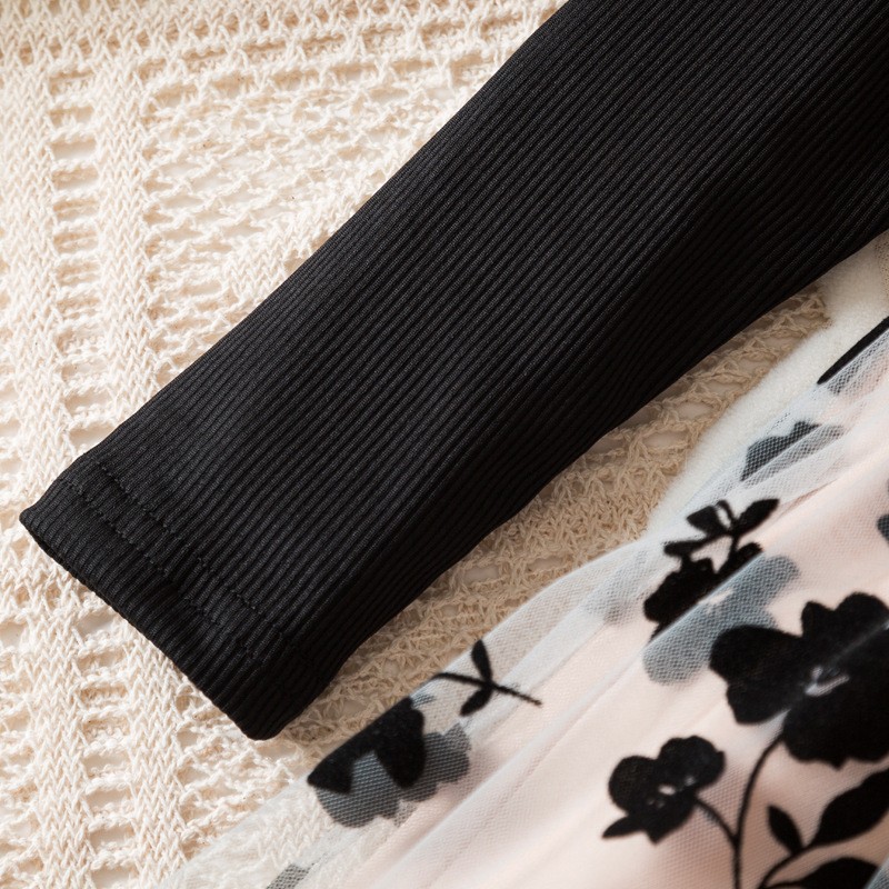 Girls Tutu Dress Manufacturer - OEM Long Sleeve Cotton Autumn Black Dress