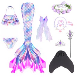 Childrens Swimwear Supplier - Wholesale 3-Piece Princess Bikini Set Mermaid Tail Swimwear
