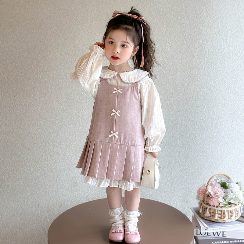 Girls Wedding Dress Supplier - Wholesale New Puff Sleeve Tailed Skirt Party Embroidery Dress